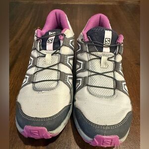 Girls Gray and Pink Athletic Shoes